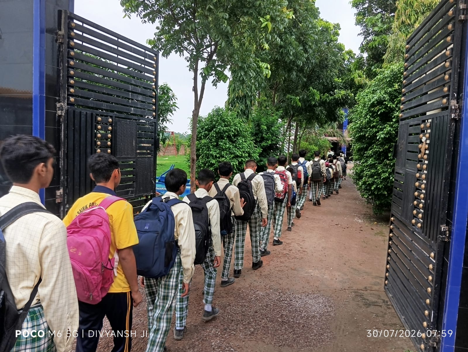 Students walking in discipline